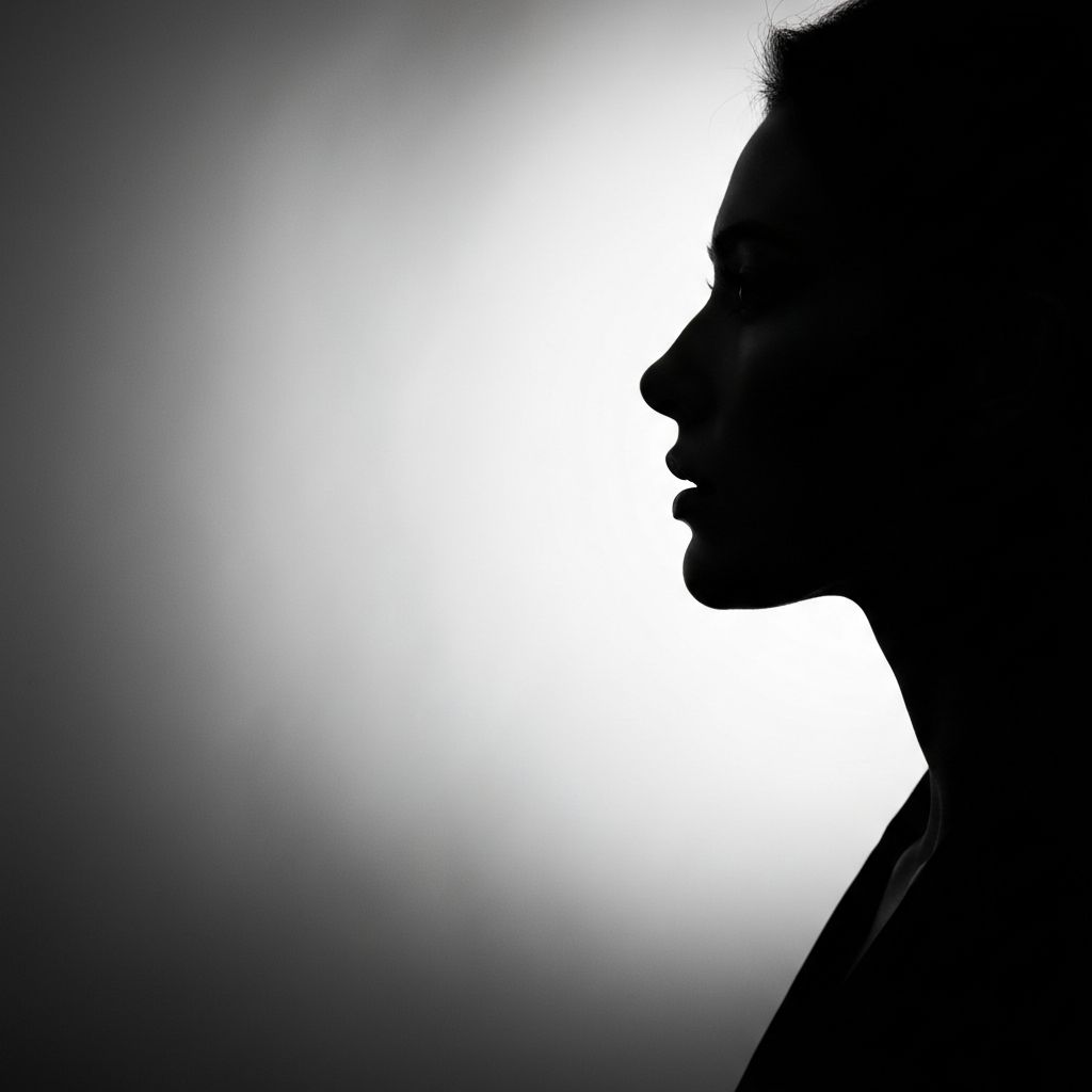 Editorial portrait silhouette